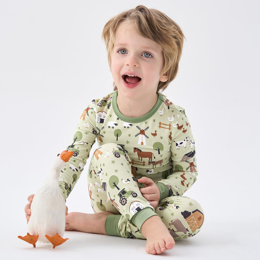 Toddler Viscose from Bamboo Pajamas Set Boys Pjs Farm