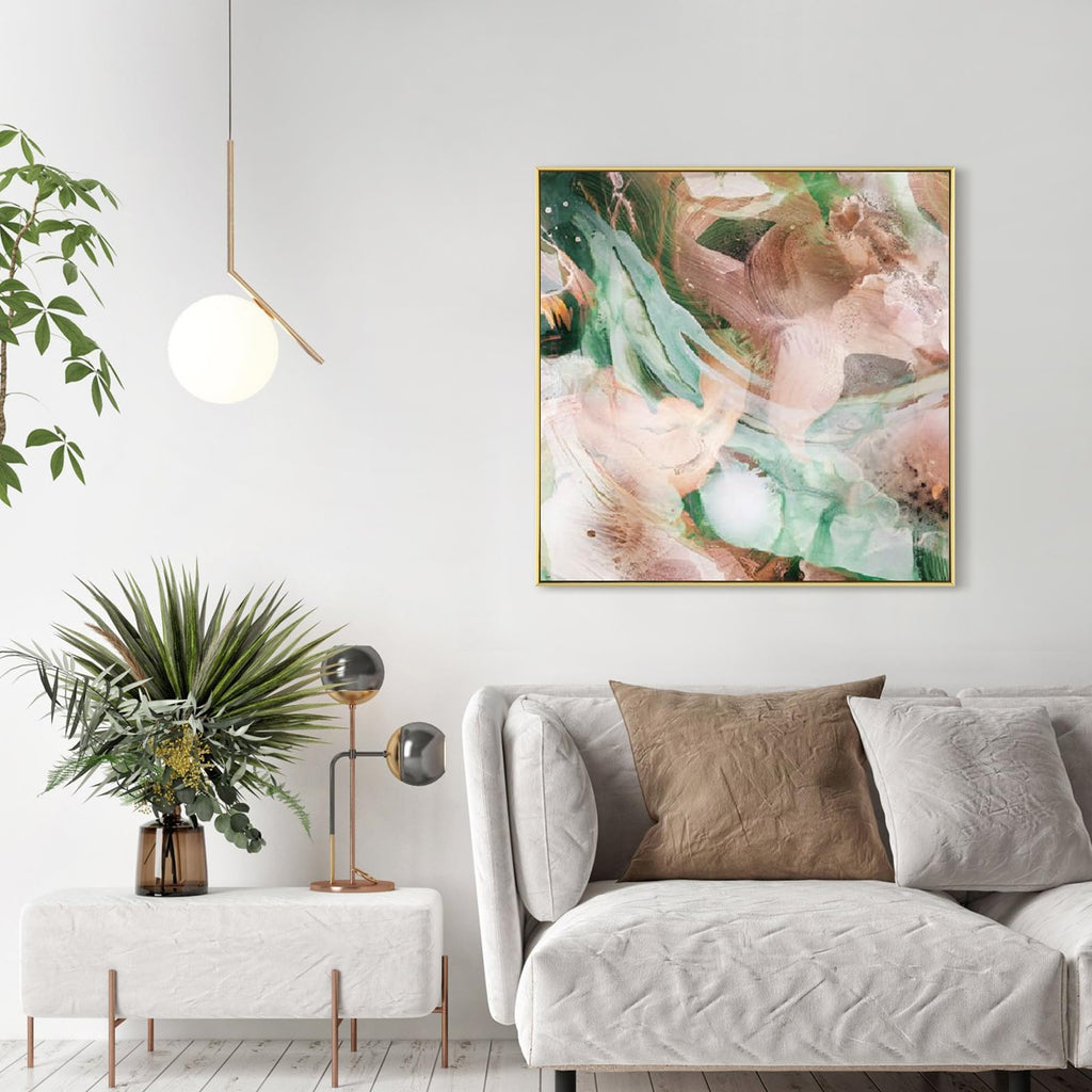 Gold Floating Frame for 24x24 Canvas Paintings Modern Art, 1.5" Deep