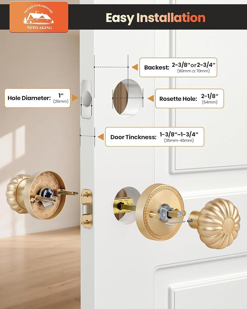Passage Door Knob Interior, Champagne Bronze, 1 Pack