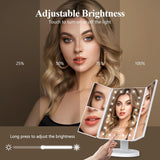 Makeup Mirror, Gifts for Mom Mothers Day, Vanity Mirror with Lights, 2X/3X/10X Magnification, Touch Control, Trifold