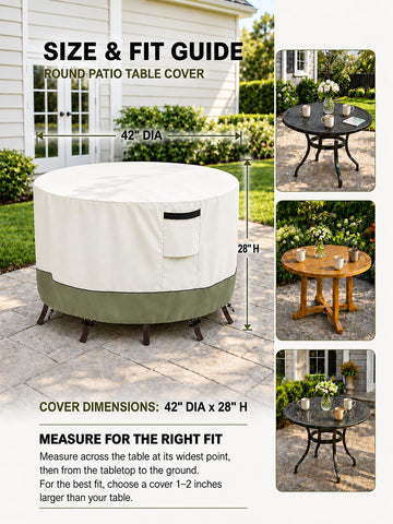 Round Outdoor Table Cover, 42" Dia x 28" H