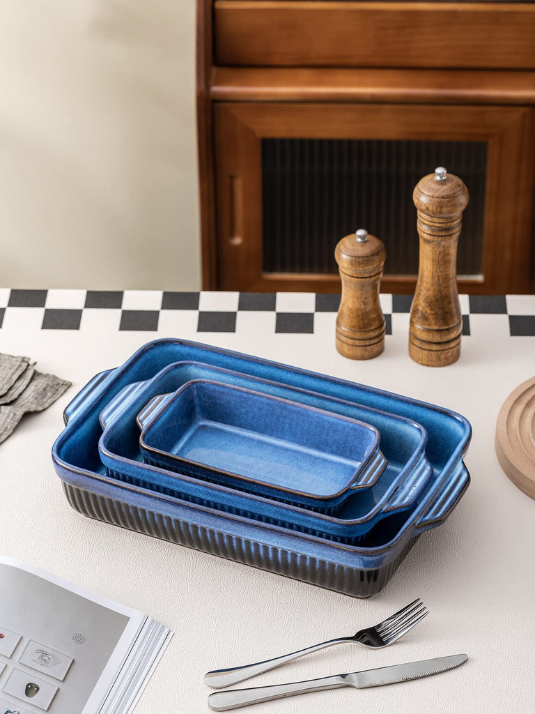 Ceramic Baking Dishes, Rectangular Lasagna Pans, Casserole Dishes, Bakeware Set for Cooking, Kitchen, Cake Dinner, 9