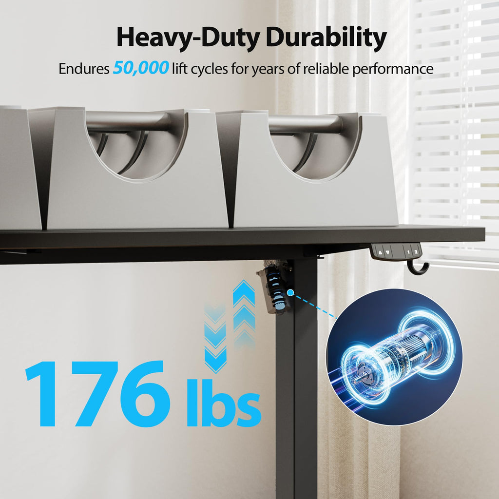 63*28 Inch Height Adjustable Electric Standing Desk, Black