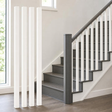 Solid Wood Baluster Newel Post for Staircase, Wood Spindles and Stair Parts with Elegant Design Improvement (Style 9)