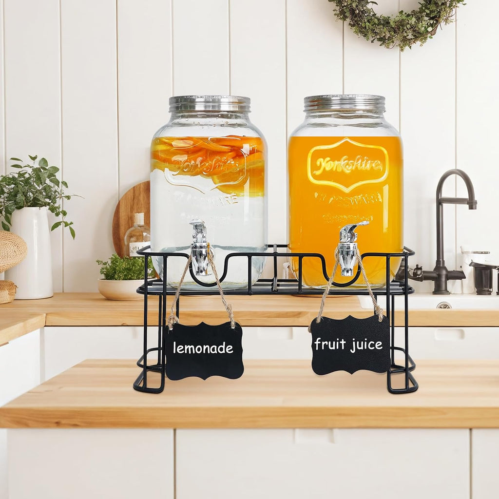 Gallon ,Beverage Jars with Stand - Set of 2