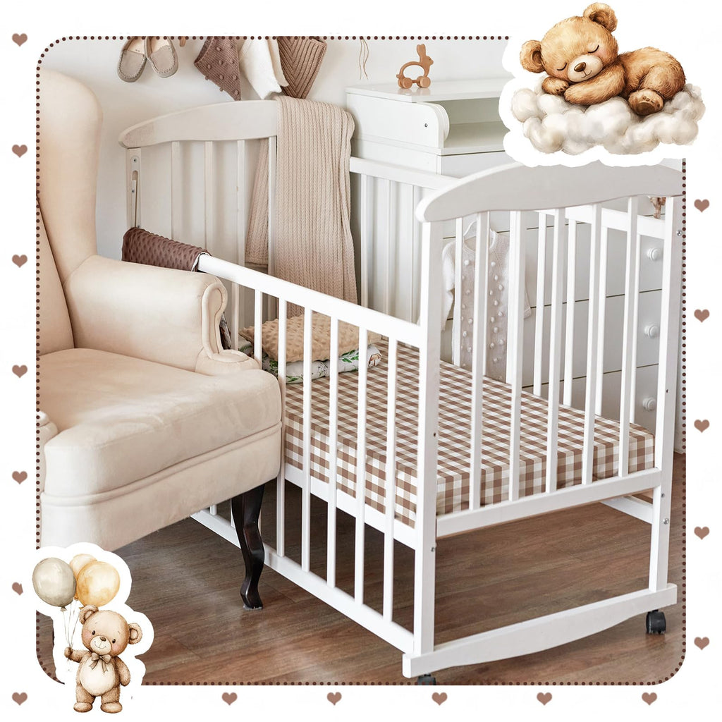 4 Pack Crib Sheets for Baby 52'' X 28" Brown Bear Crib Sheet