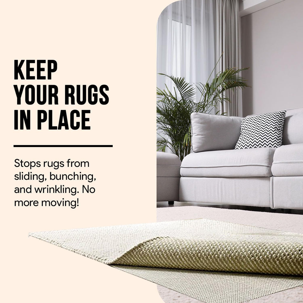 Non Slip Area Rug Gripper 4x6 Feet, Rug Gripper for Hardwood Floors, Laminate, Vinyl, Stone & Tile, Anti Slip Area - Set of 24