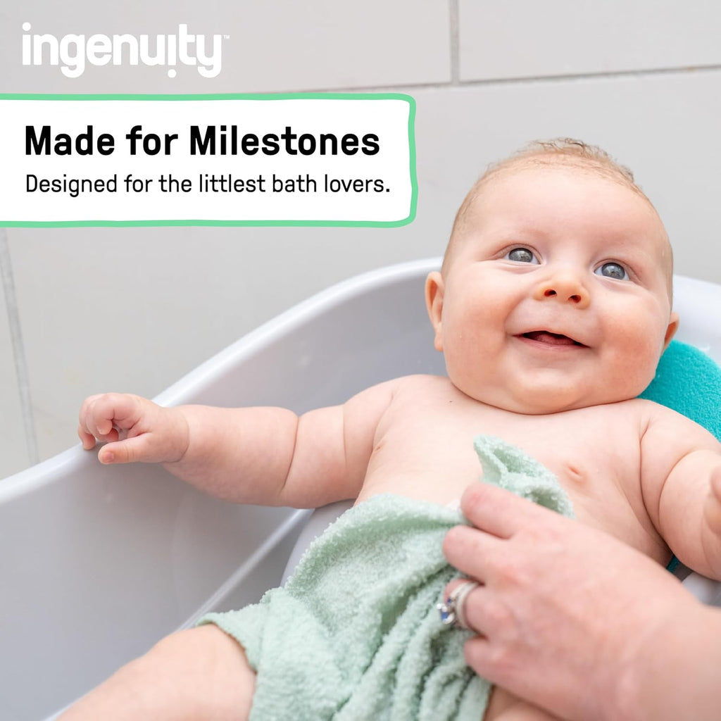 Foldaway Position Bather, Position Adjustable Support Baby Bath seat for Sink or Bathtub, Ages 0-6 Months, up to