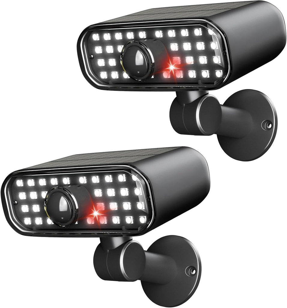 Solar Security Lights Outdoor, Motion Sensor 3 Modes, 2 Pack | IP67 Waterproof, Super Bright 5050 SMD LEDs, 180°