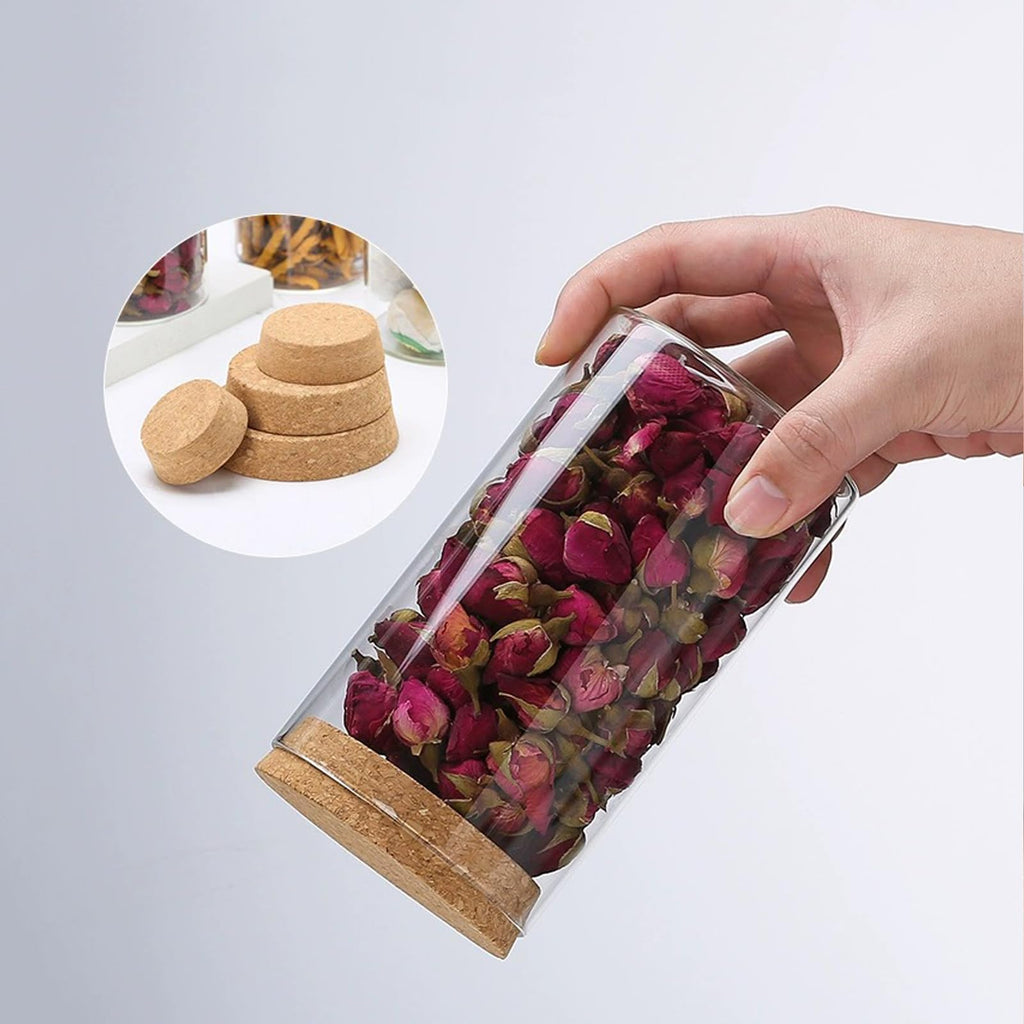 Airtight Glass Storage Containers with cork Lid, Pantry Organization and Storage jar, Ideal for Coffee Beans Snacks