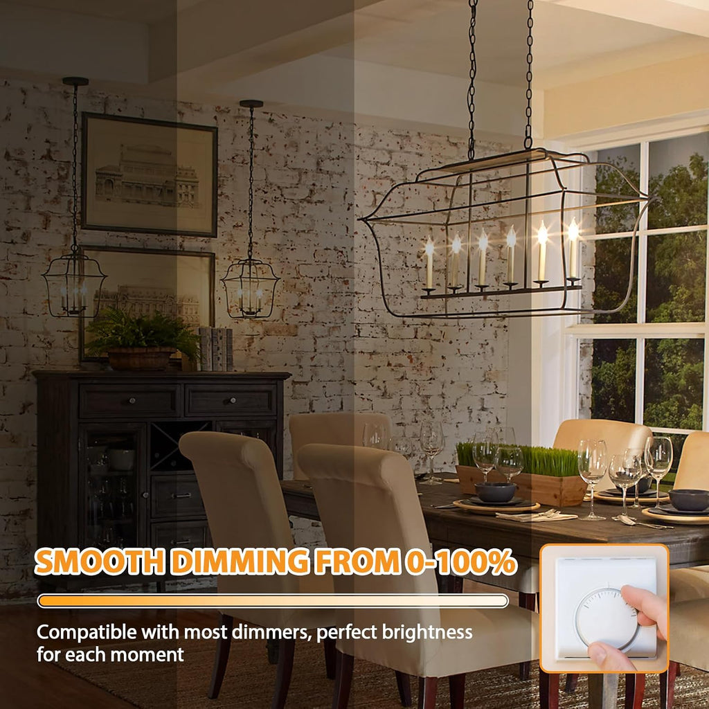 4W 460LM Dimmable E12 LED Candelabra Bulbs, 40W Equivalent, 6-Pack