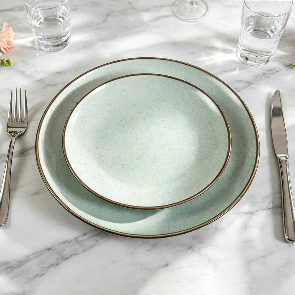 Plates and Bowls Sets, 12 Pieces Modern Style Porcelain Dinnerware Set for 4 Kitchen Dinner Set Ceramic Lightweight