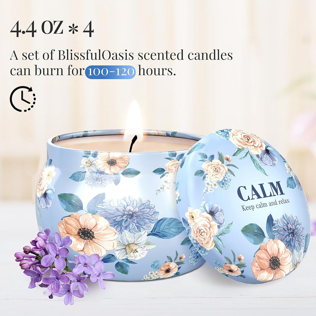 Scented Candles Set, 17.6 oz 4 Pack Home Scented Candles, 100-120 Hours Candle Set for Men Dad Women, Long Lasting - Set of 4