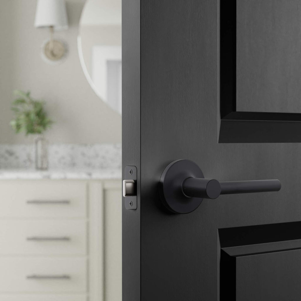 Contemporary Madison Passage Door Lever, Easy Installation, Matte Black, 1-Pack