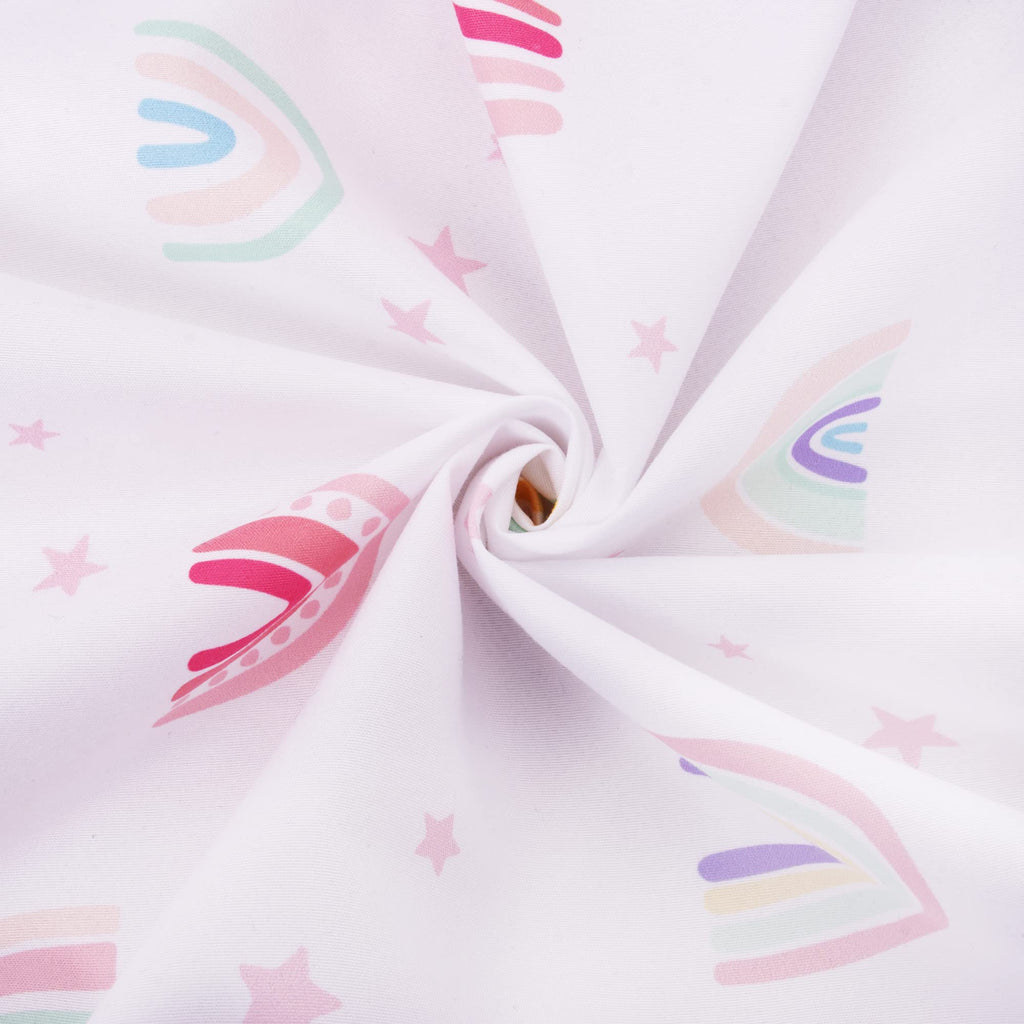 Crib Bedding Set for Girls 3 Piece Baby Bedding Sets Pink Rainbow
