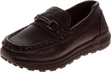 Boy Loafers Penny Moccasin Oxford School Driving Casual Dress Shoes for Boys (Black, Tan, Brown)(Sizes: Toddlers