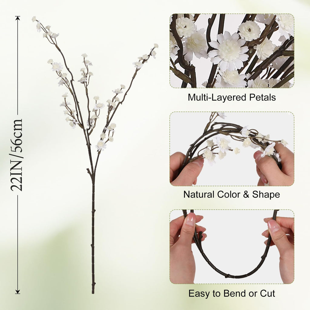 White 10 Stems Babys Breath Artificial Flowers Decor