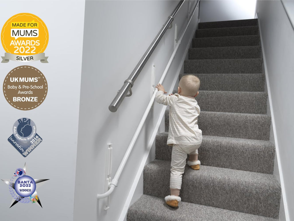 KiddieRail Adjustable Handrail to Help Safeguard Your Child On The Stairs (Standard Configuration)