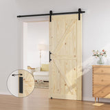 36in x 84in Sliding Barn Door with 6.6ft Barn Door Hardware Kit Included, Unfinished Solid Spruce Wo