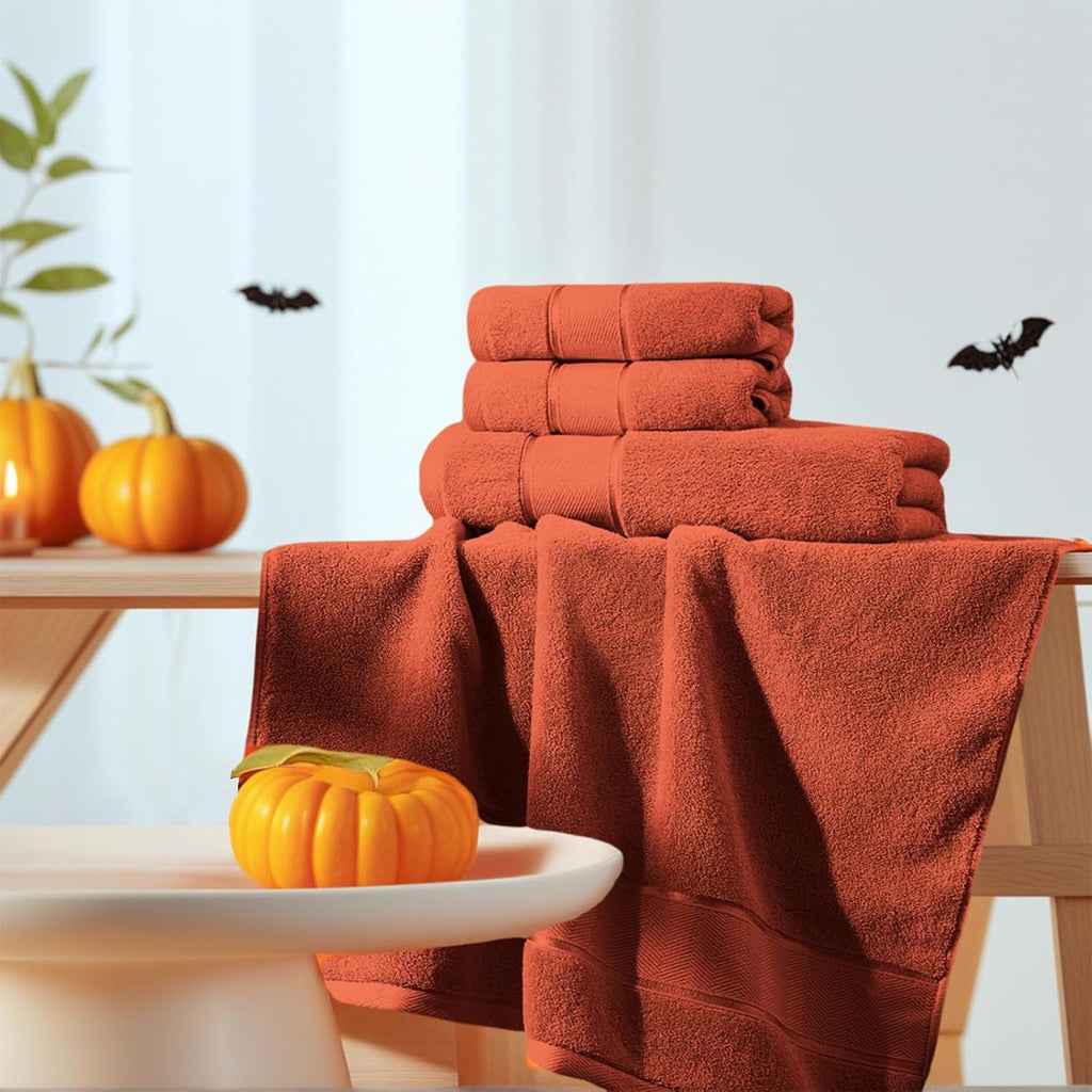 Bath Towels Set 6 Piece, 100% Turkish Cotton Luxury Towels | 650GSM Super Soft Highly Absorbent and Quick Dry Durable