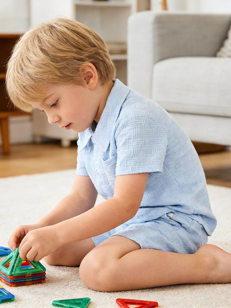 Years Toddler Boys Clothes 2 Piece Summer Outfit Short Sleeve Button Down Shirt Top and Shorts Set
