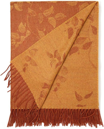 Home | Floral Leaf Botanical Alpaca Throw Blanket | 100% Baby Alpaca Wool | 5.9 Feet Long X 4.25 Feet Wide