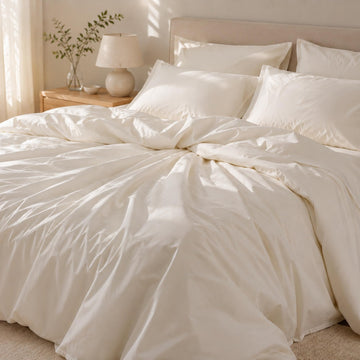 Certified 100% Organic Cotton Sheet Set - Premium Long-Staple Cotton Percale Weave, Cool & Breathable Luxury