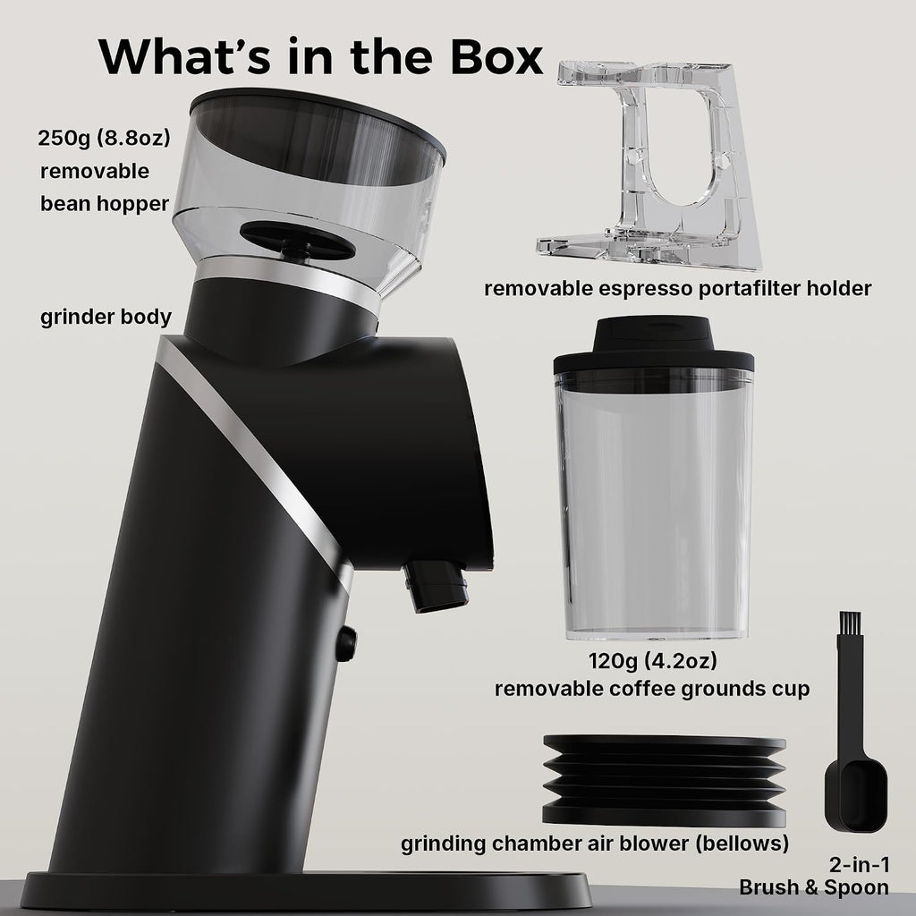 Coffee Grinder Electric Coffee Bean Grinder with 48mm Titanium Plated Conical Burrs, 51 Grind Settings for Espresso