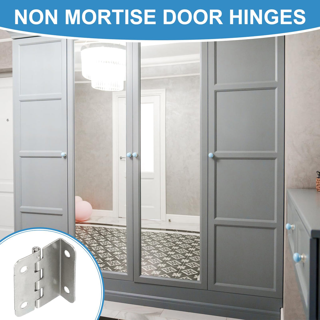 Tri Fold Hinge, Vintage Half-Surface Hinges Small Semi-Concealed Three Folding Retro Decorative Chest Hinges Hardware