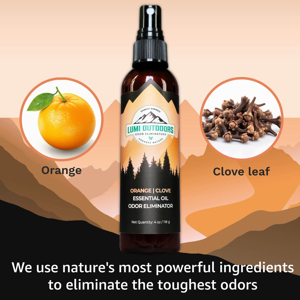 Natural Air Freshener - Orange Clove - Essential Oil Odor Eliminating Room Spray