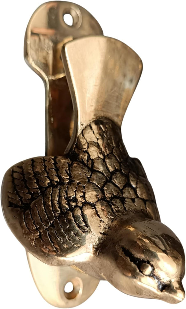 Brass Sparrow Bird Door Knocker, Unlaquared Finish (Antique Brass)