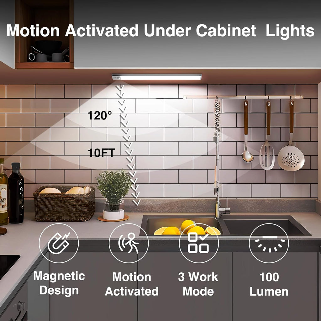 12inch Under Cabinet Lighting,2 Pack Motion Sensor Light Indoor