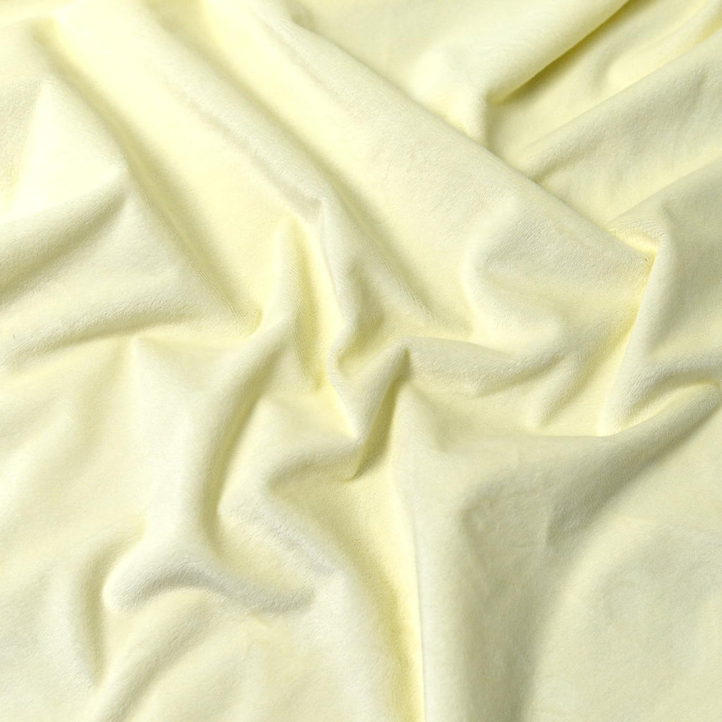 Light Yellow Minky Fabric by The Yard, 60" Wide, 1 Yard