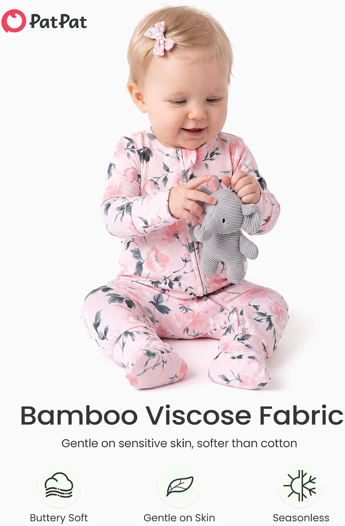 Bamboo Viscose Baby Pajamas, Sleepers with Way Zipper