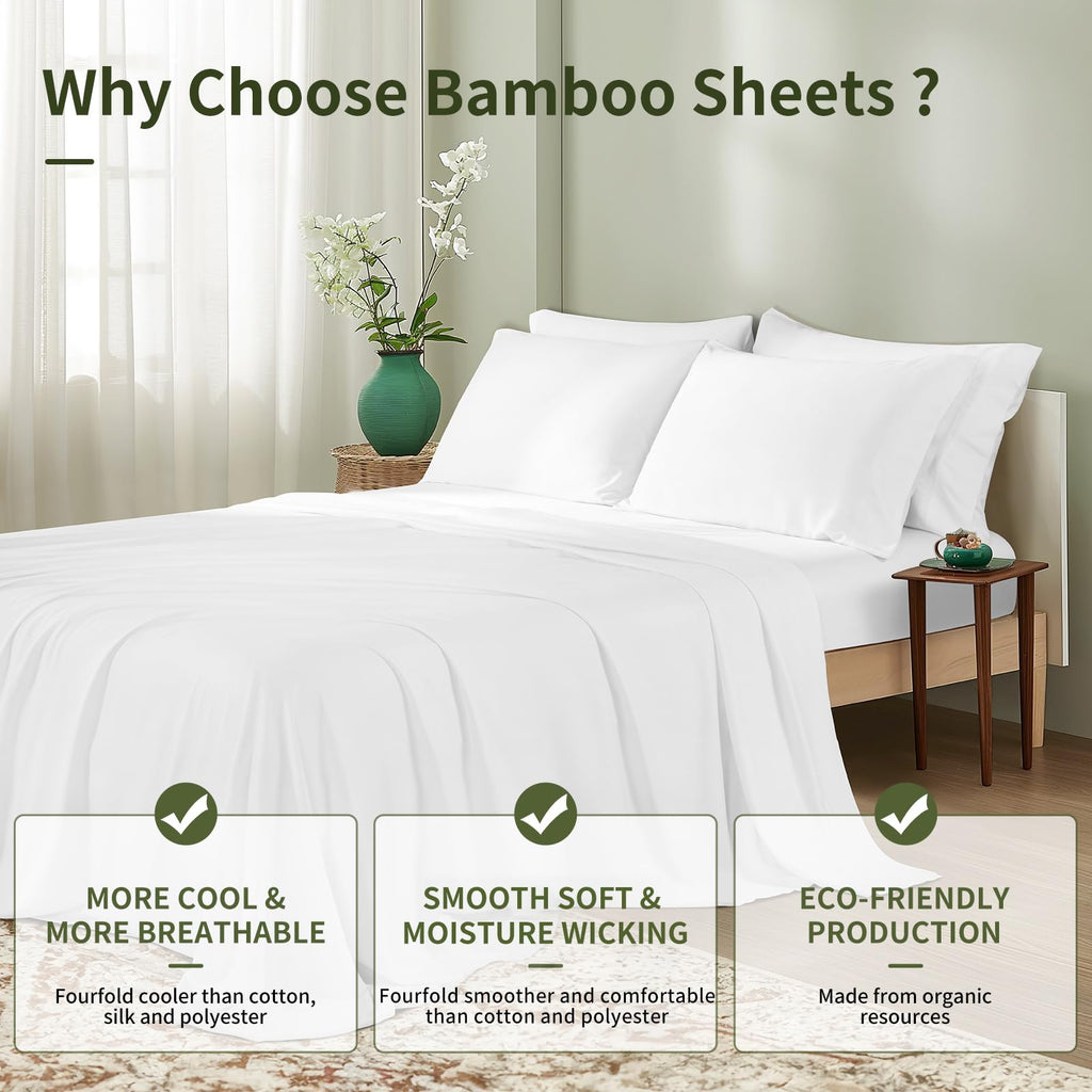6 Piece Sheet Sets, Cooling Sheets, White