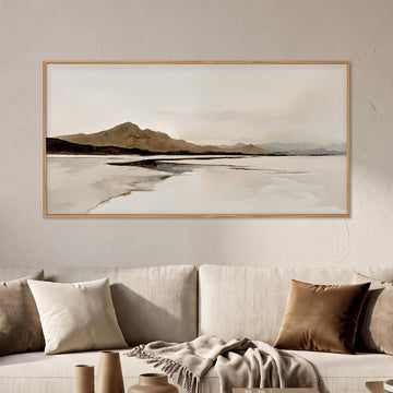 Large Netural Abstract Mountain Framed Canvas Wall Art Set -20"X40"