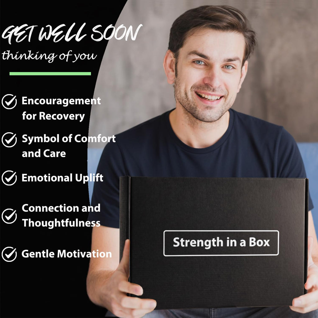 Care Package for Men - Get Well Soon Gifts for Men with Plush Blanket, Ceramic Mug Set, Socks, PU Notebook, Pen