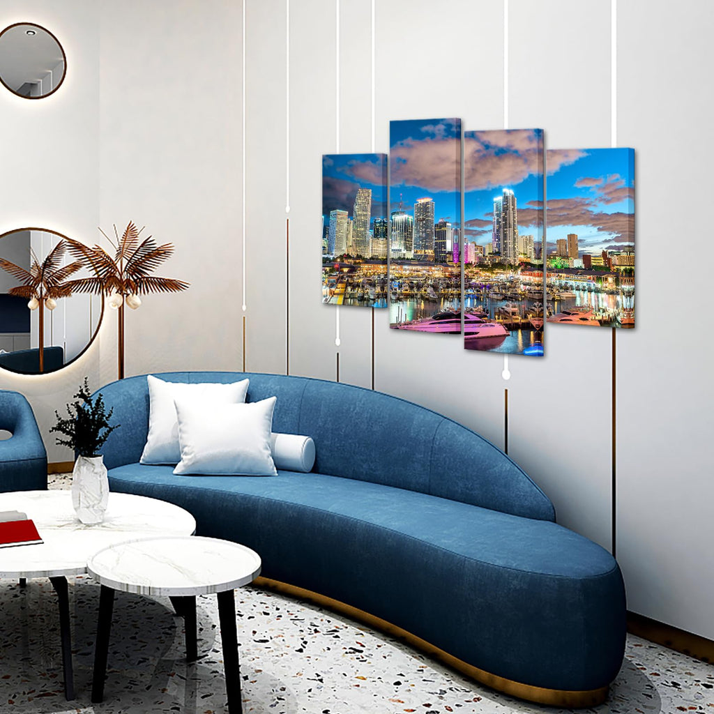 Miami City Skyline Wall Florida Cityscape Decor