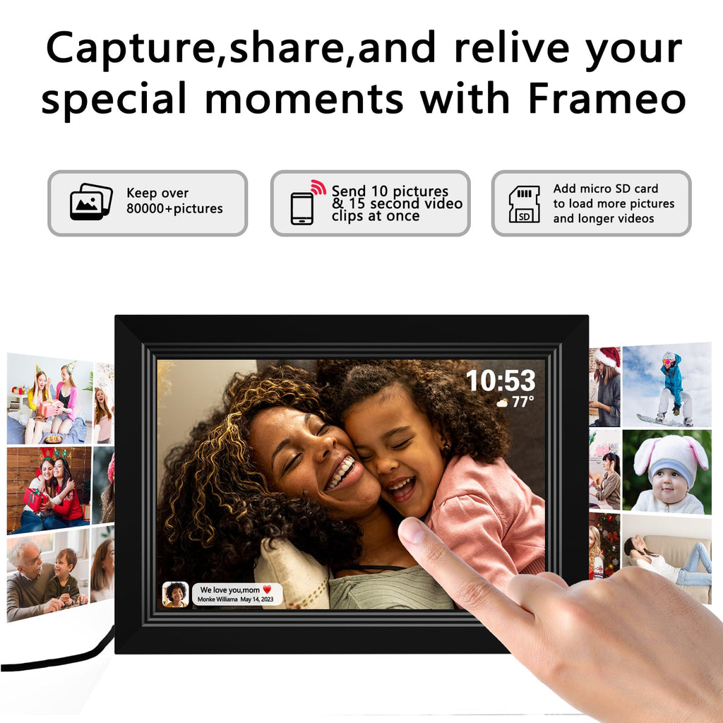Digital Picture Frame- 10.1inch Digital Photo Frame with 1080 IPS Touch Screen HD Disply, Built-in 32GB