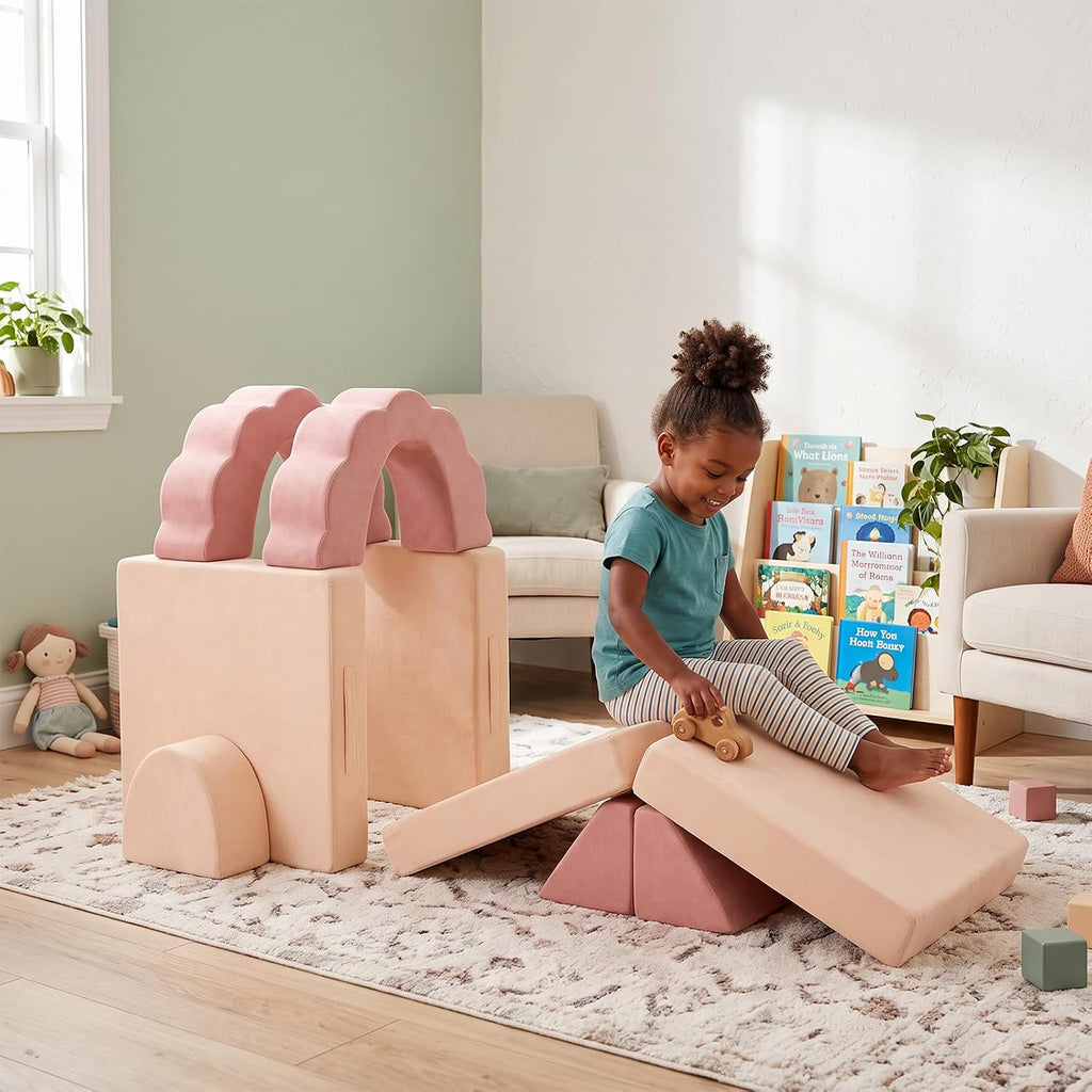 Flower Kids Mini Play Couch, Modular Foam Sofa for Playroom & Bedroom