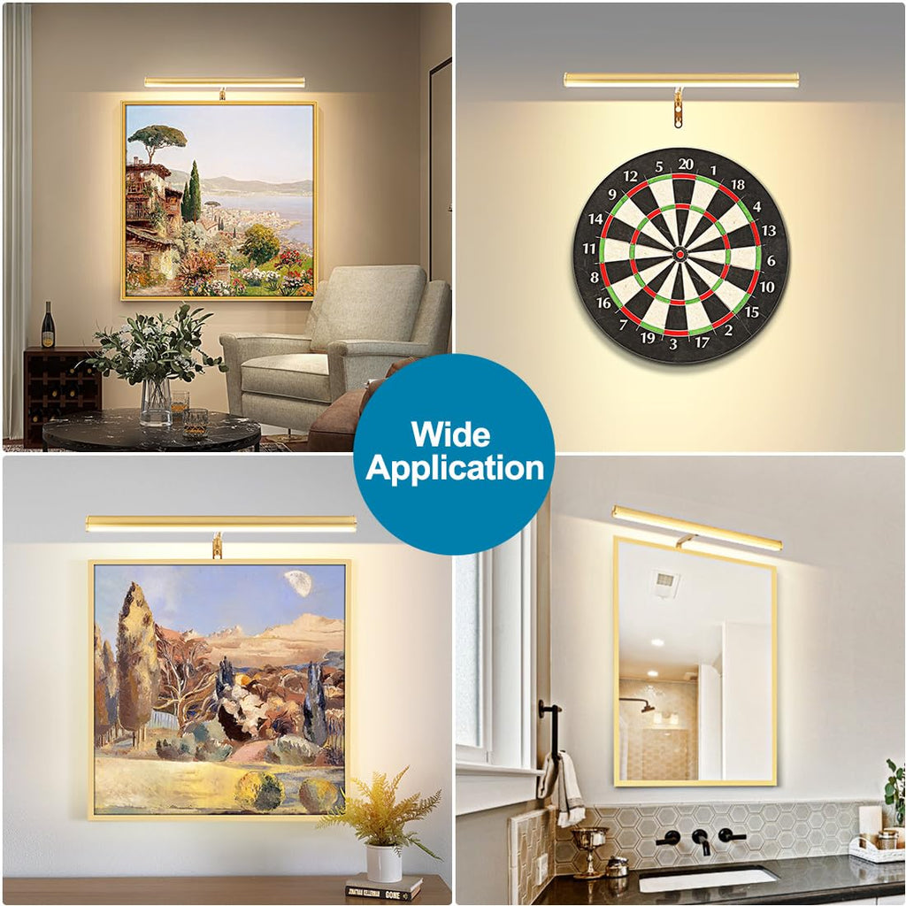 16 inch Plug in LED Picture Lights for Wall, Gold