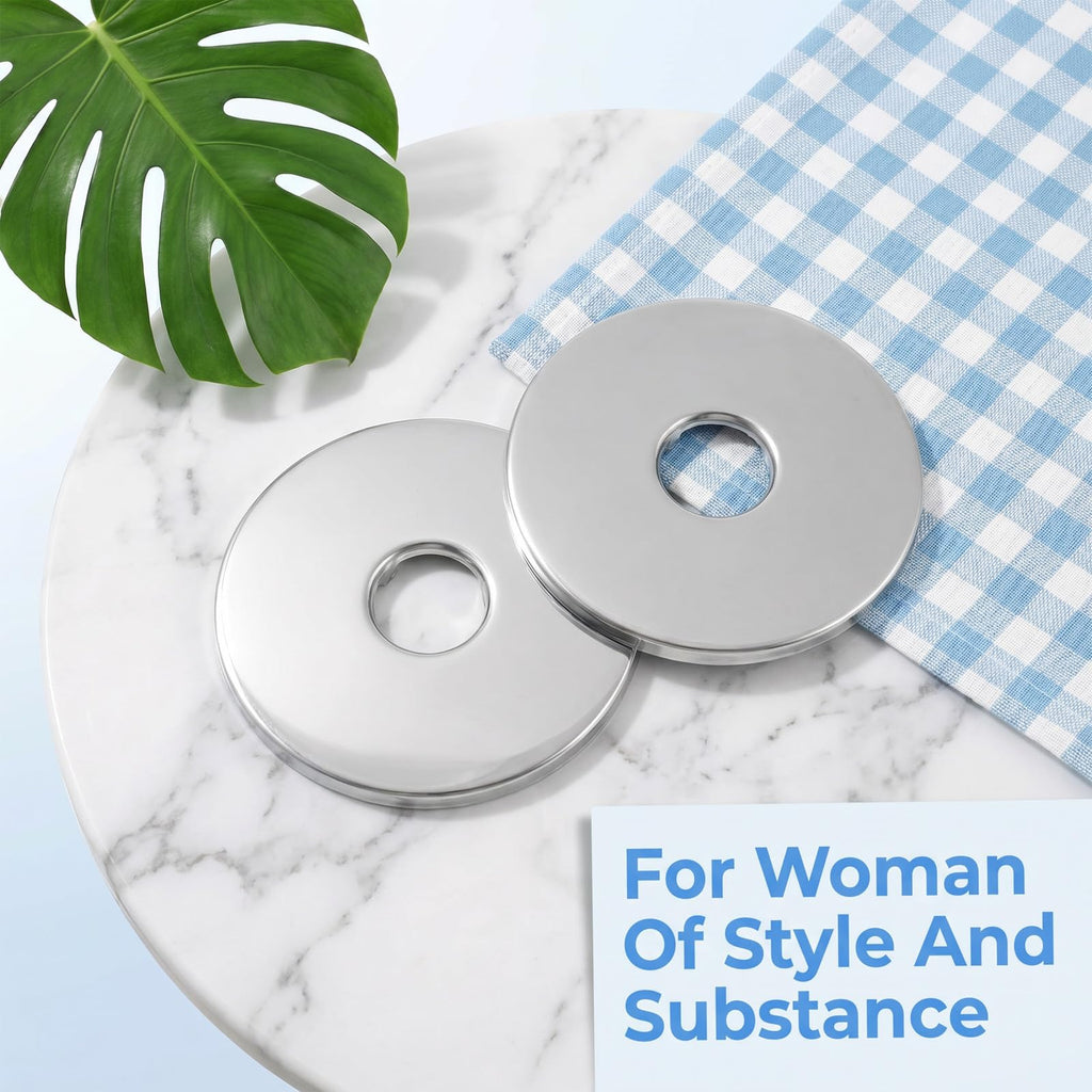 2 Pcs Shower Arm Flange Escutcheon Plate 3.15Inch Round