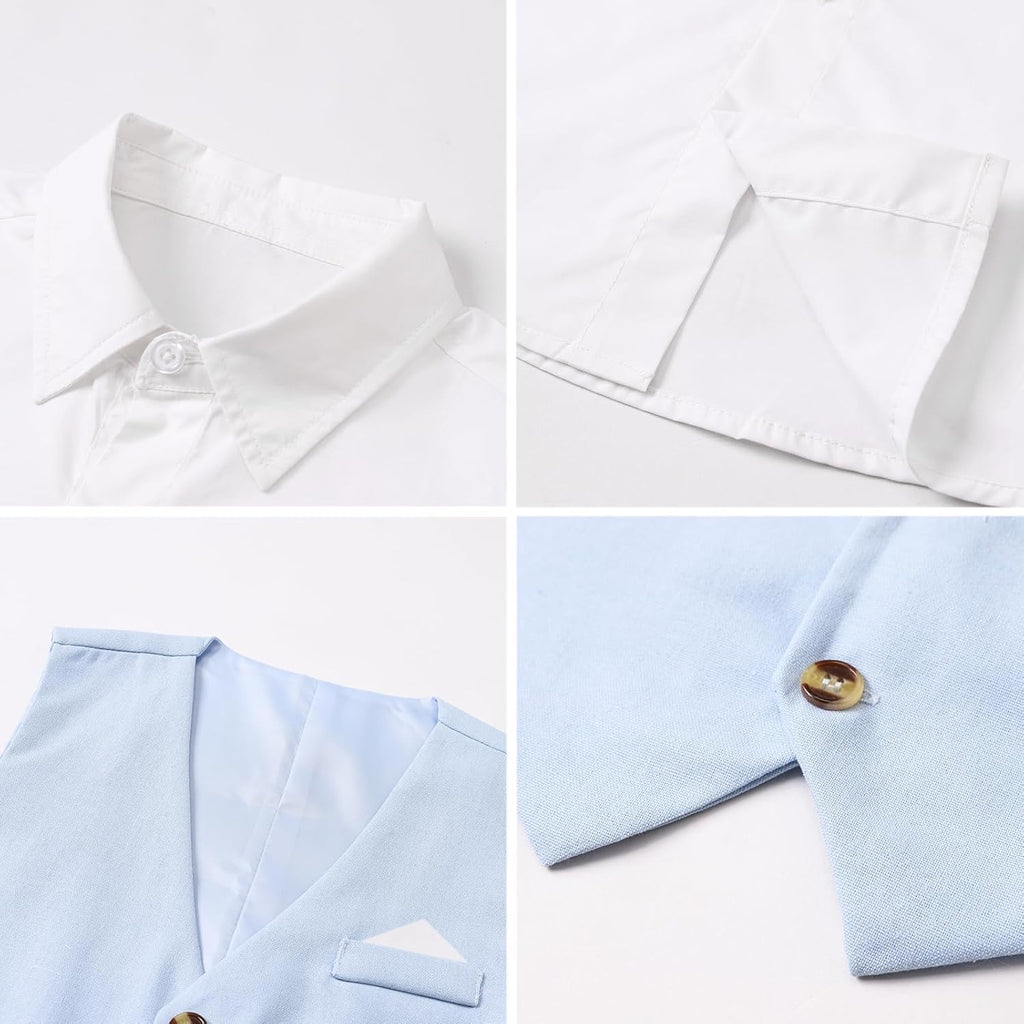 Boy Suit Cotton Linen Tuxedo Clothes Set Baby Formal Outfit