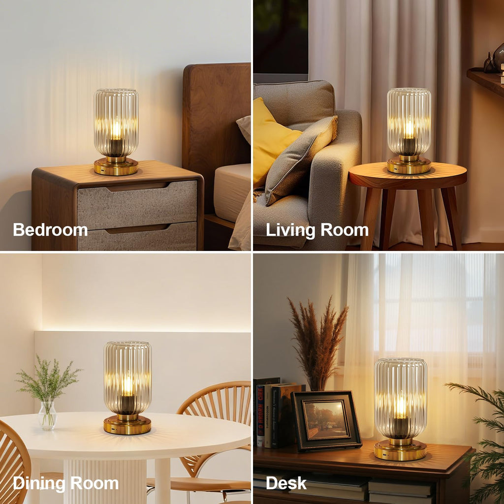 Cordless Table Lamp, Touch Stepless Dimmable