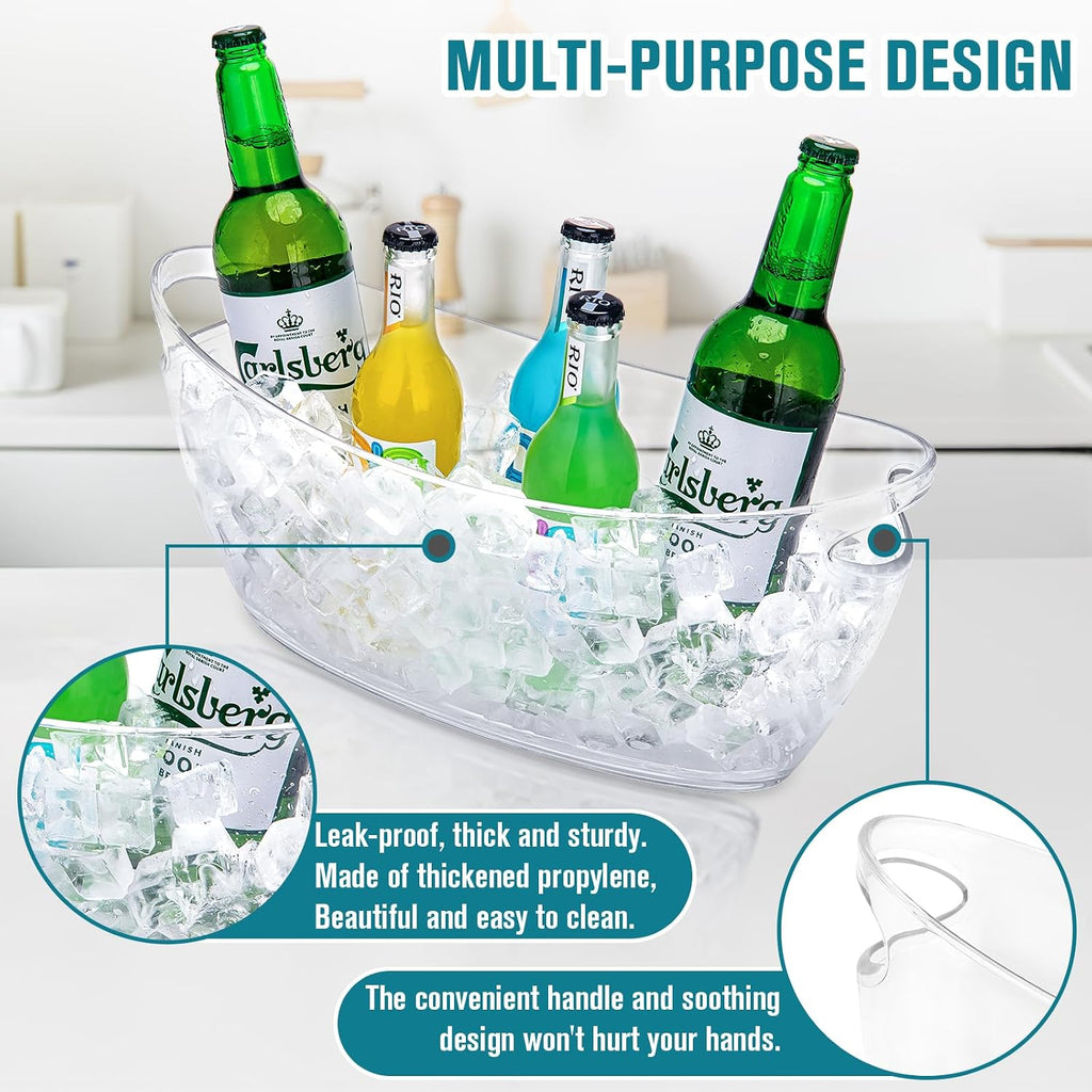 Ice Buckets for Parties, Ice Bucket for Cocktail Bar, 5.5L Drink Buckets for Parties, Wine Cooler, Champagne - Set of 2