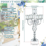 23.2 inch Tall Elegant and Chic 5 Arm Pendant Crystal Candlestick Holder Table Decoration tealight Candle Holder