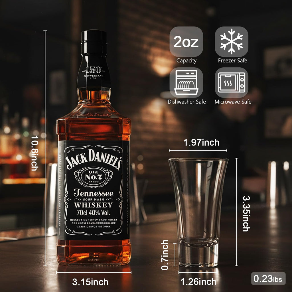 18 Pack 2 oz Shot Glasses, Clear Shot Cups with Heavy Base