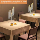 6 Sets 5 Arms Acrylic Candelabra Centerpieces for Tables,Clear Candle Holder,Ceremony Dinner Party, 22.8" Tall