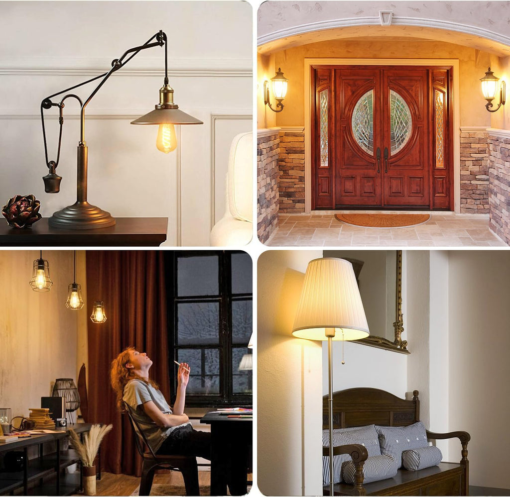 Vintage LED Edison Bulbs 60W Equivalent- ST58/ST19 6W E26 Dimmable Light Bulbs, 2700K Filament Decorative