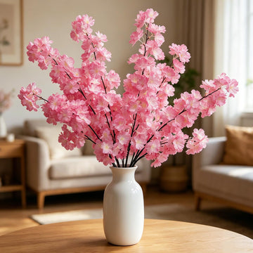 Cherry Blossom Branches 50 Pcs - 39.3" Artificial Flowers for Weddings
